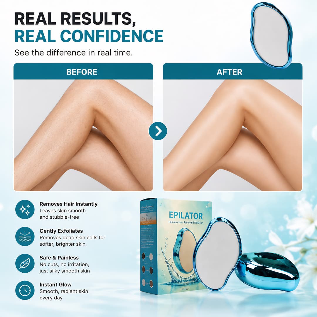 Reusable Crystal Hair Remover & Exfoliator – Pain-Free Smooth Skin