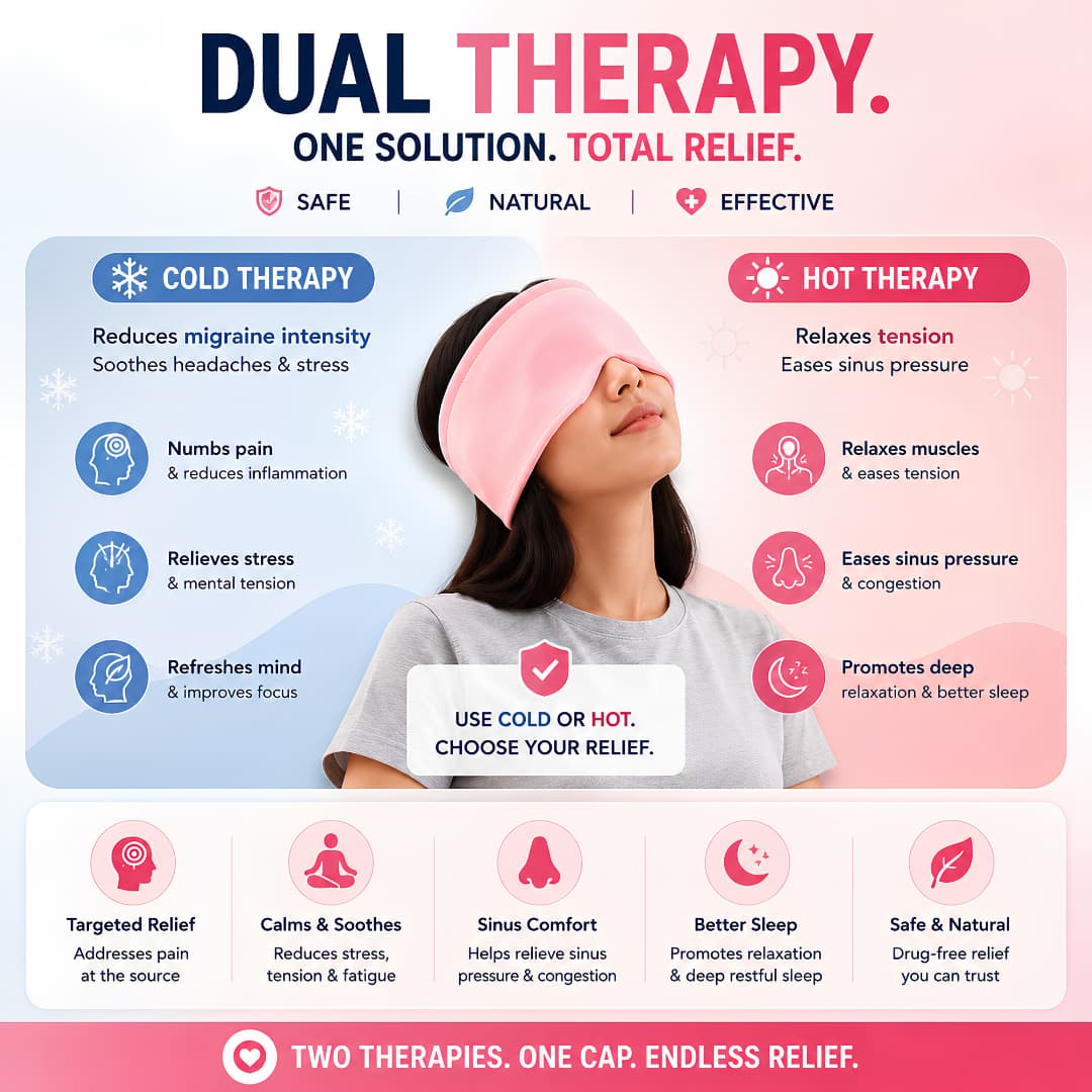 Migraine Relief Cap β Hot & Cold Therapy Headache Relief Mask