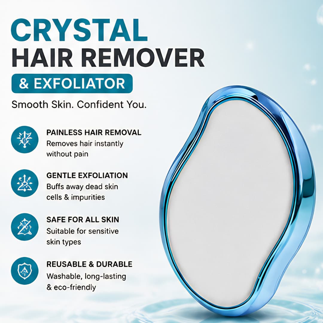 Reusable Crystal Hair Remover & Exfoliator – Pain-Free Smooth Skin