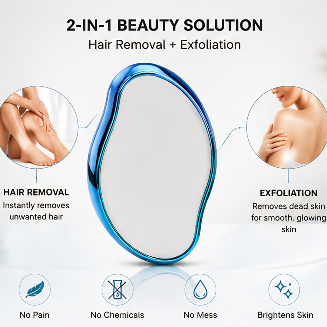Reusable Crystal Hair Remover & Exfoliator – Pain-Free Smooth Skin