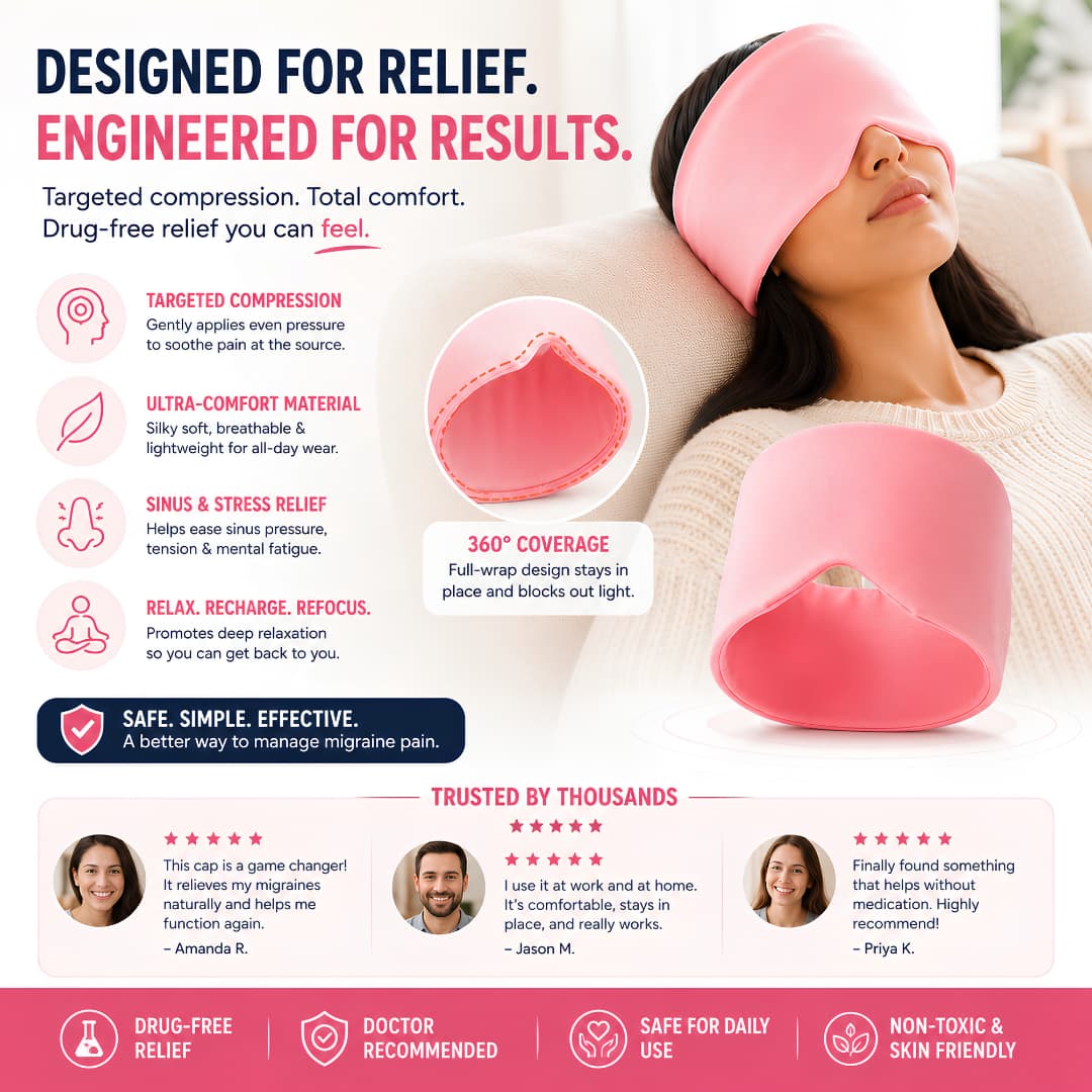 Migraine Relief Cap – Hot & Cold Therapy Headache Relief Mask